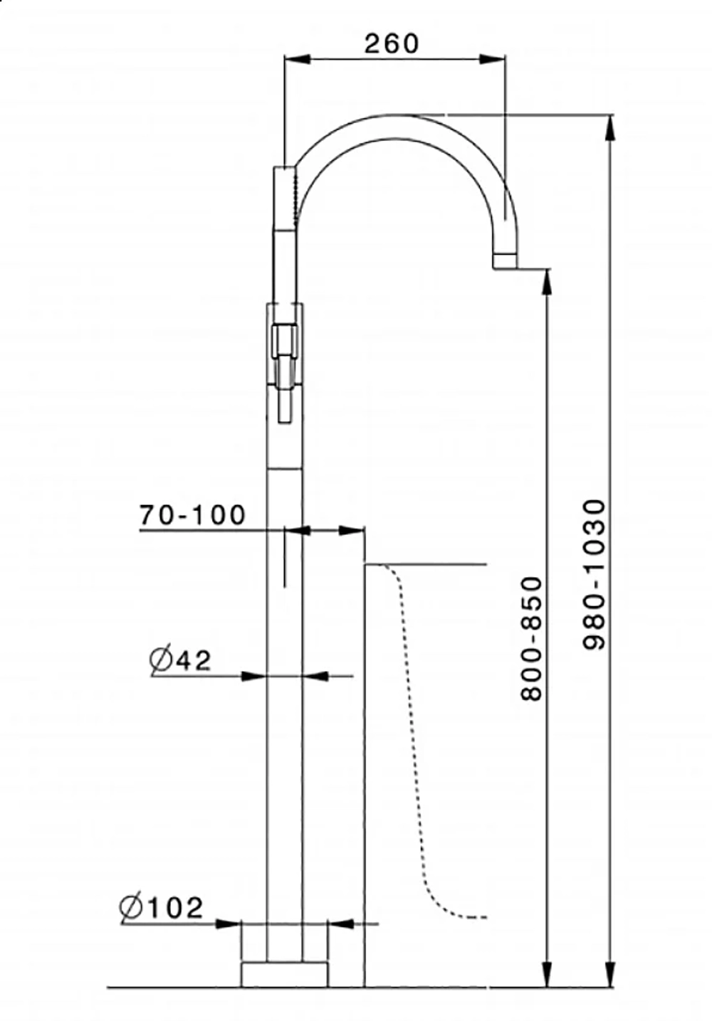 Смеситель для ванны Cisal Less LN01420040