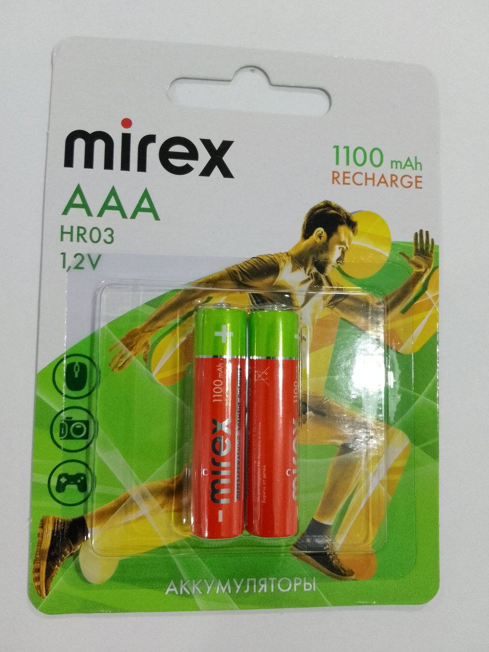 Аккумулятор Mirex R03 1100 mAh (цена за 2 акк)