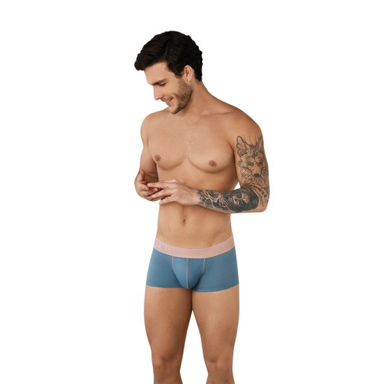 Мужские трусы хипсы бирюзовые в сетку Clever Moda LINE LATIN BOXER 094812