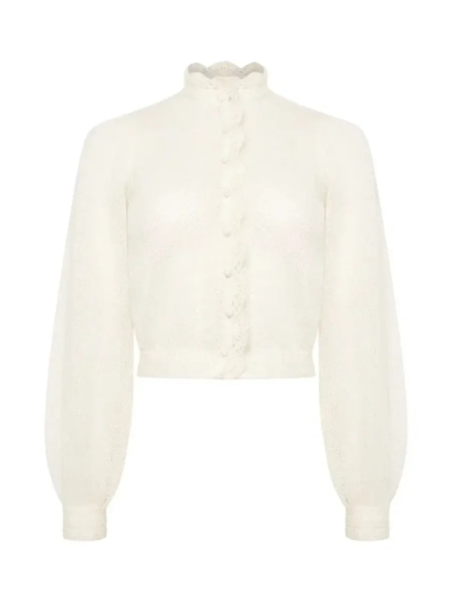 Ажурный кардиган EVA, Молочный