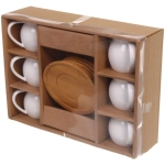 Кофейный набор 12 предметов «White magic» (6 кружек 100мл+6 блюдец), бочонок