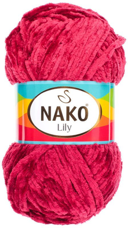 Лили (Lily) пряжа Nako 100%полиэстер 5х100гр/180м (1050 вишня)