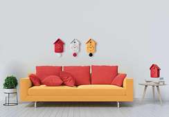 Часы с кукушкой QQ красные