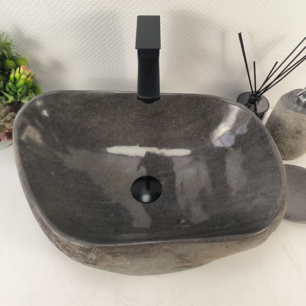 Каменная раковина из речного камня RS-05186 (51*35*15) 0862 из натурального камня