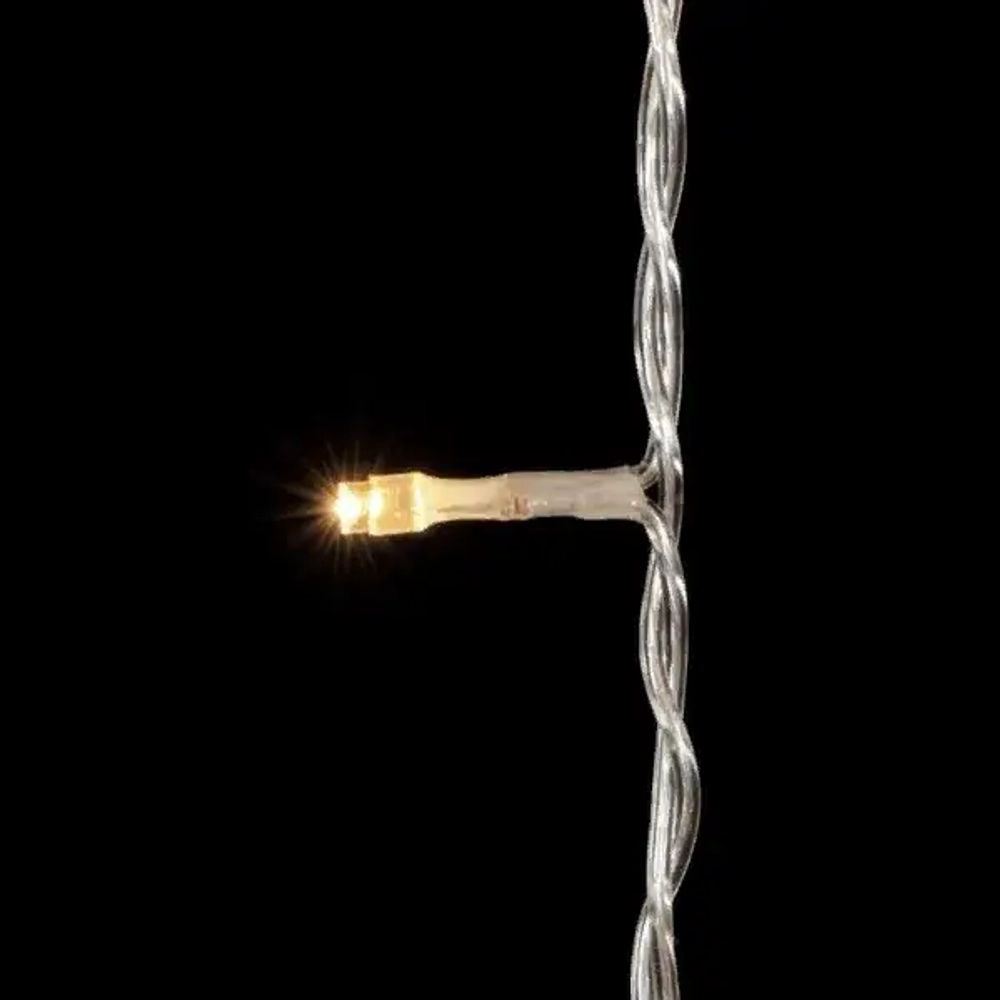 Светодиодный занавес 2*2 м., 400 теплых белых LED ламп, мерцание, прозрачный провод ПВХ, LTC (PCL402BLW-10-2WW)