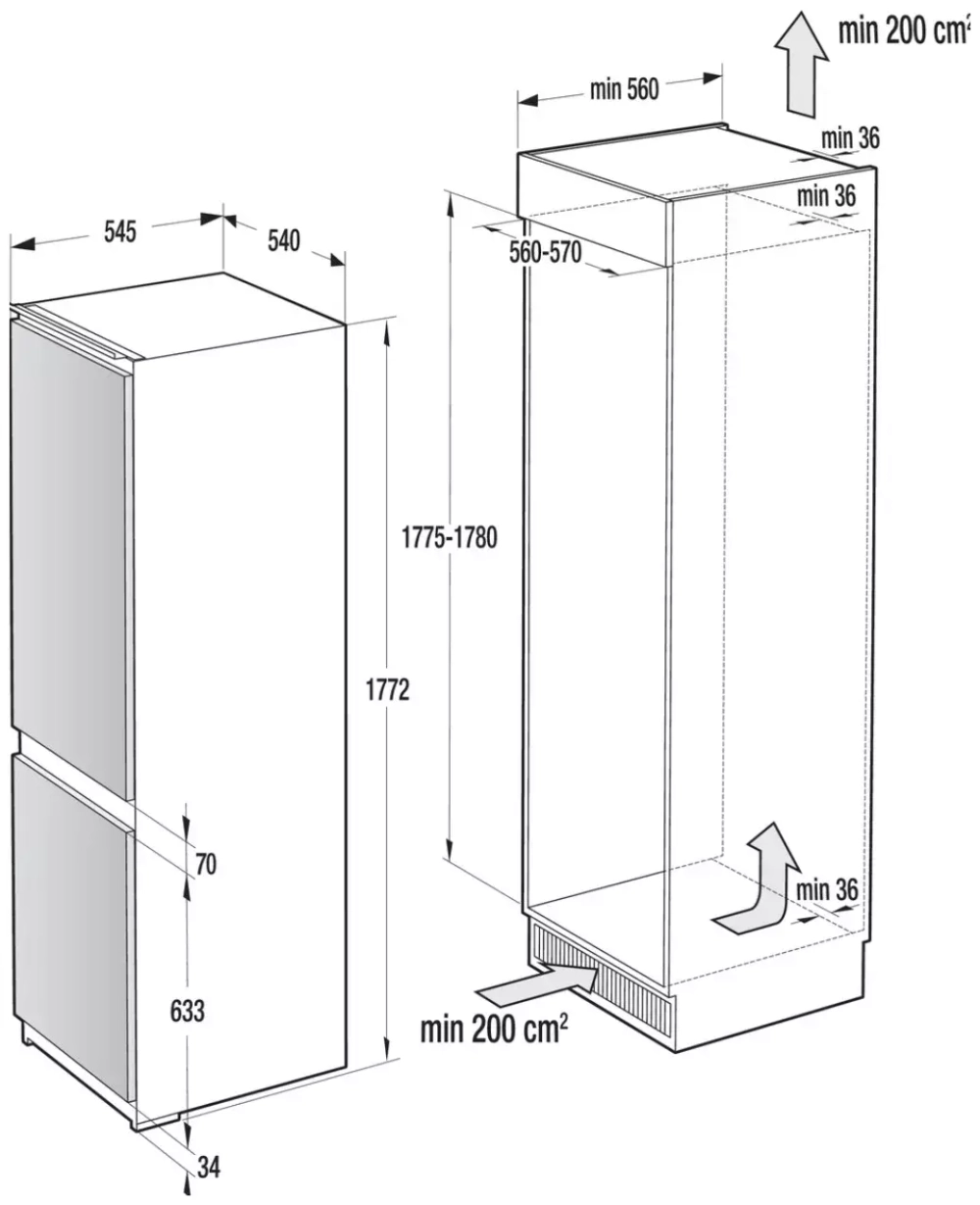 Встраиваемый холодильник Gorenje NRKI 4182 A1, белый