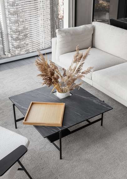 Журнальный столик Karat, 80х80х34,2 см, серый камень