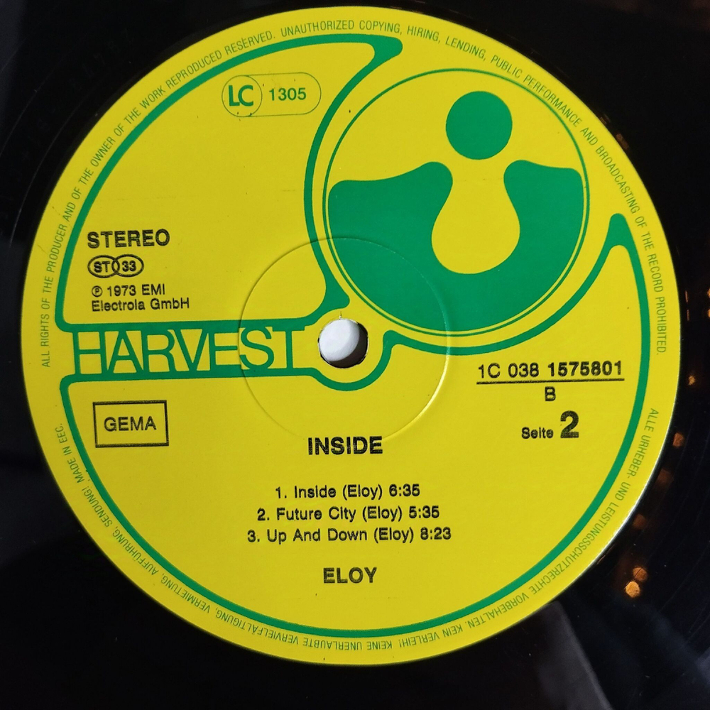 Винтажная виниловая пластинка LP Eloy Inside (Germany 1984)