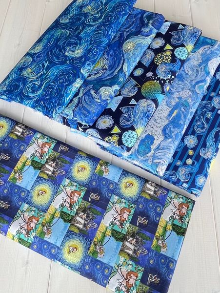 Ван Гог светлый , хлопок Handmade Fabrics 7