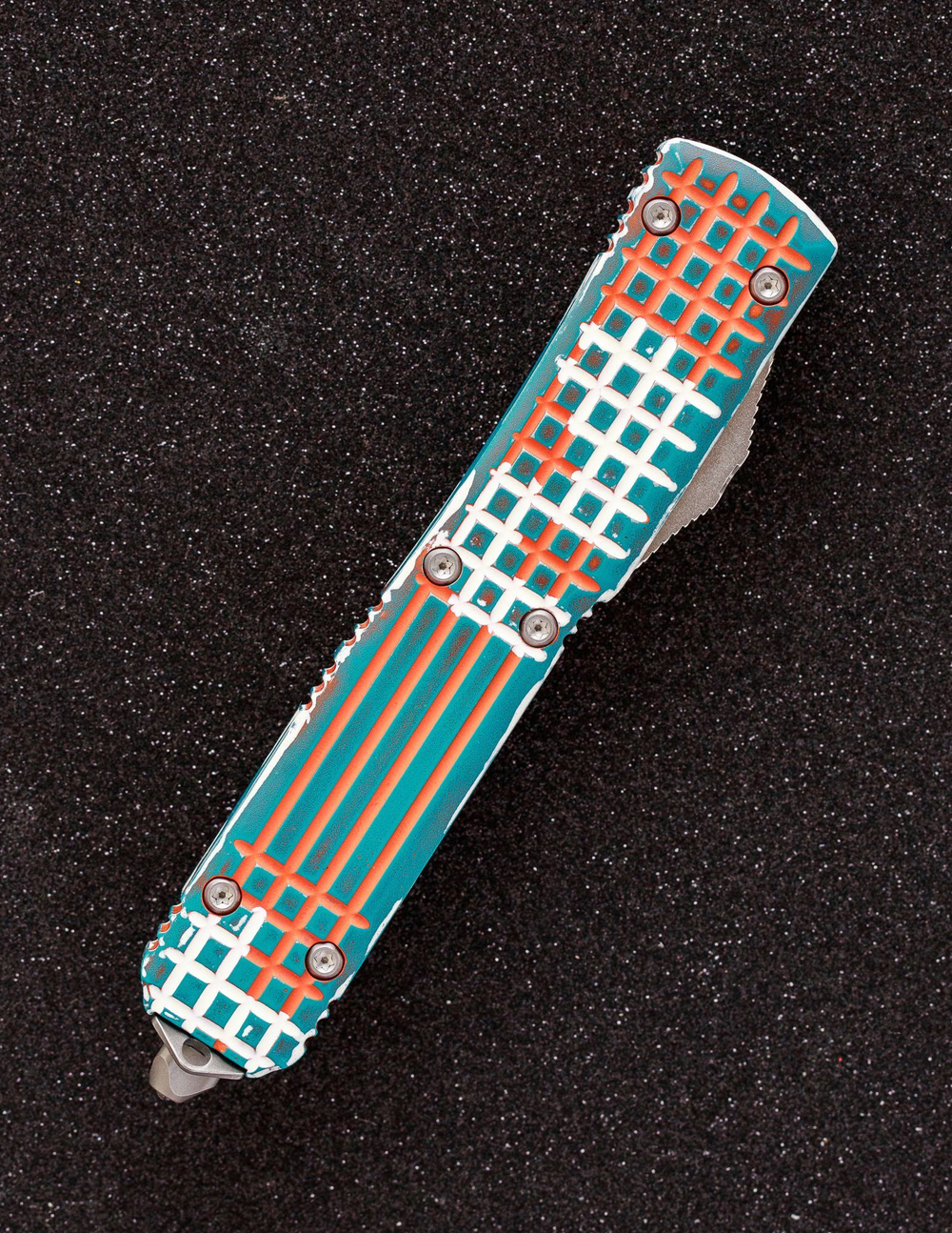 Автоматический складной нож SteelBro Ultratech T/E Delta Frag Cerakote Colors VG-10 123D-10CLRCS (оранж-бирюзовый)