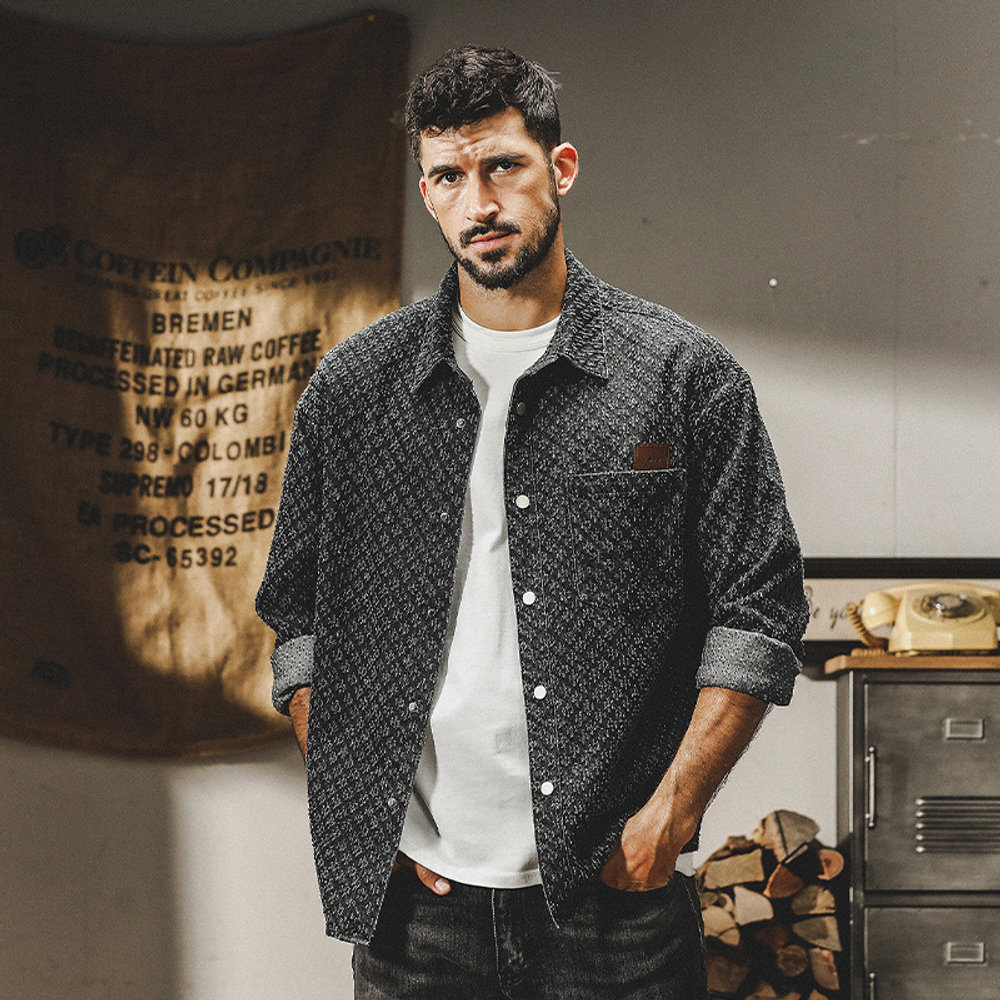 Мужская рубашка с длинным в стиле каменная мельница.