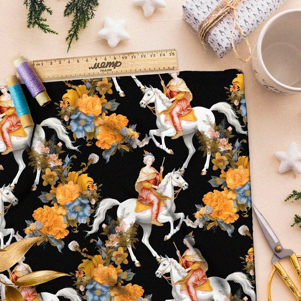 Ткань премиум дюспо ретро мозаика восприятия