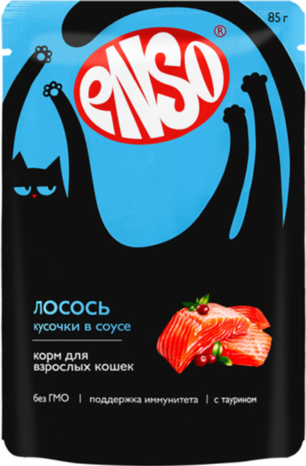 ENSO пауч д/кошек Лосось в соусе 85г.*24шт.