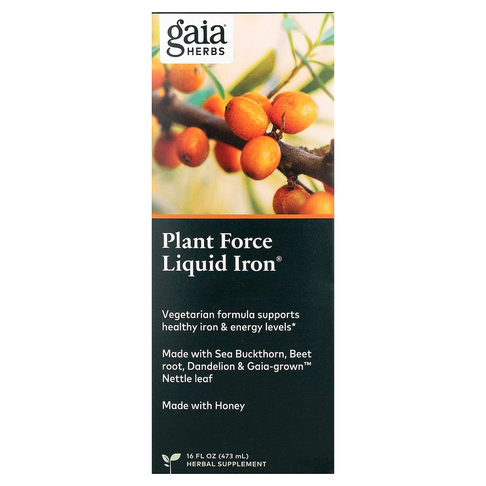 Gaia Herbs, Plant Force Liquid Iron®, 473 мл (16 жидк. унций)