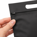 Зип пакет с бегунком черный матовый с ручкой 30*40 см в наличии