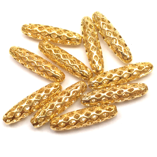 Бусины для украшений 15х4 мм, позолота