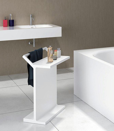 Столик для ванной комнаты ABBER Stein AS1637 с полотенцедержателем, белый