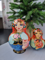 Матрешка с кошечкой 15см 5мест
