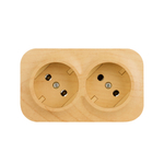 Розеточный блок двойной без заземления без шторок IP20 16А 250В дерево Quteo Legrand