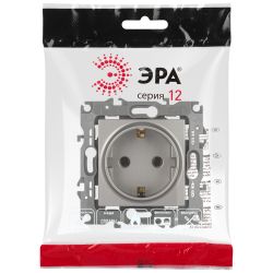 Розетка ЭРА Серия 12 12-2101-16 2P+E Schuko, 16А-250В, титан