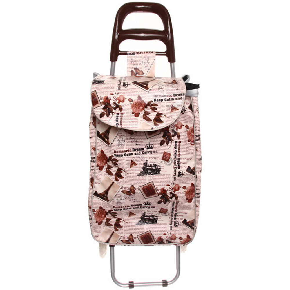 Тележка хозяйственная с сумкой (95*30*33см, колеса 16см,грузоподъемность до 30 кг) газета DC-307EZ