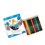 Карандаши цветные Yalong 24 цв., "Tropics" деревянные, трехгранные, заточенные, грифель 3.0 мм, картон. уп., европодвес