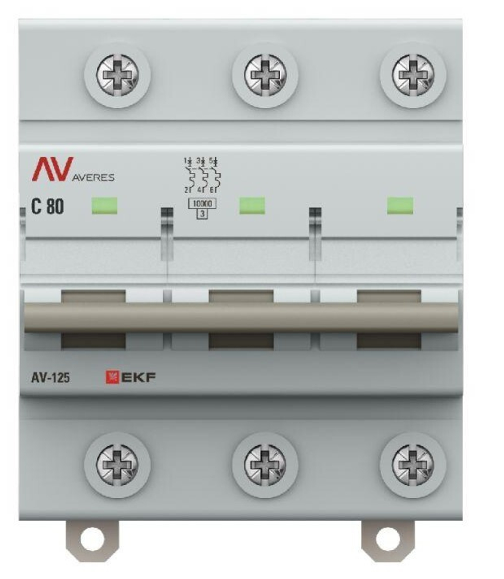 Автоматический выключатель  EKF mcb125-3-80C-av