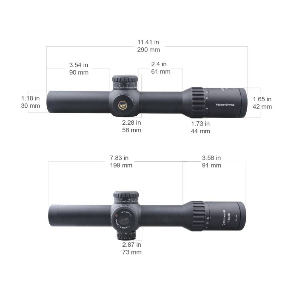Оптический прицел Vector Optics FFP Continental x6 1-6x28 ( Сетка VCT-BNW / с подсветкой )