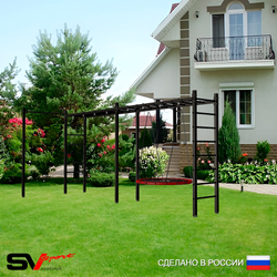 Уличная шведская стенка Sv Sport рукоход х 2 с комплектом турник прямой У50222.1 (Гнездо 100см)