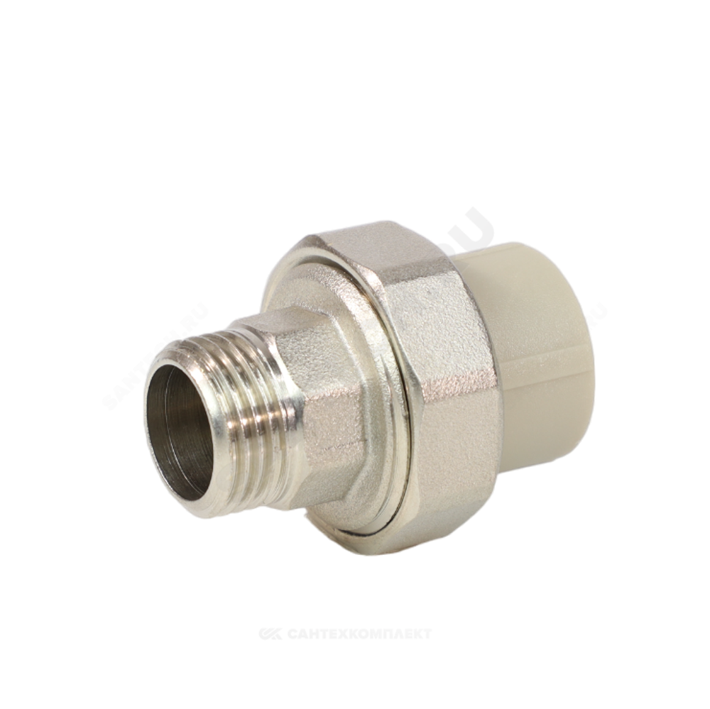 Муфта PP-R комбинированная разъемная серая Дн 25х3/4" НР VALFEX 10156020Г