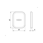 Накладка на сувальдный замок ESC.S.XL/K.486 BL (SC 486-S SQ XL) со шторкой черный (1шт.)