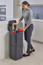 Контейнер для мусора с двумя баками Totem Compact 40 л графит, Joseph Joseph