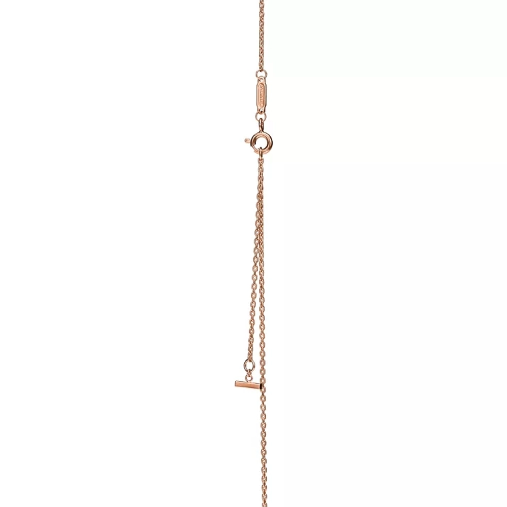 Подвеска из розового золота 18k с бриллиантами, Tiffany 💠 T collection - Единственная в наличии