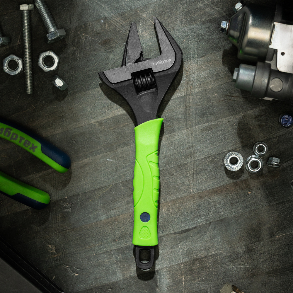 Ключ разводной, 200 мм, тонкие губки, фосфатированый Сибртех 15534