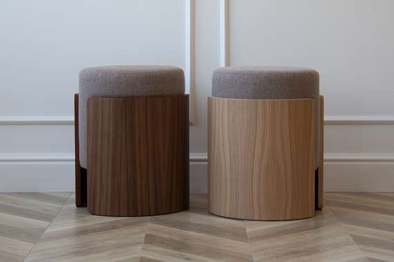 Пуф Lagom (капучино твид, орех)