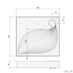 Раковина над стиральной машиной "List-60*55" ш*г, с кронштейнами  (Madera)