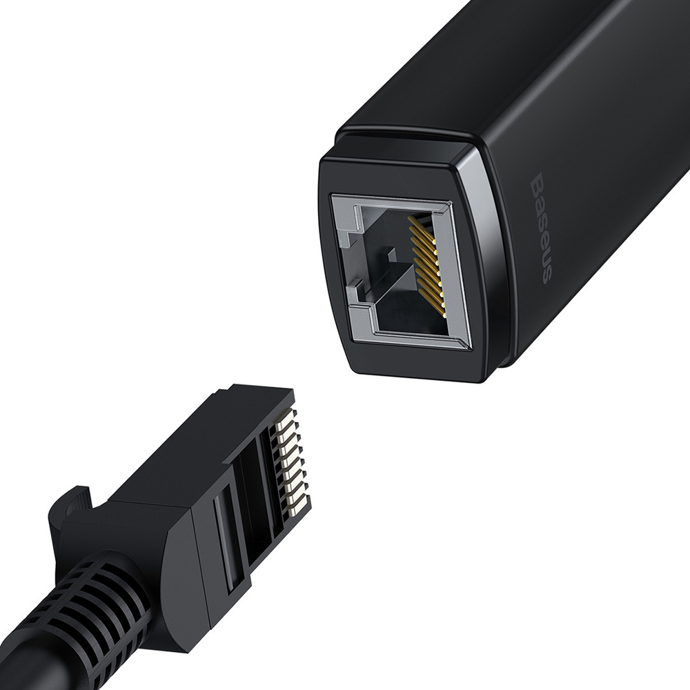 Сетевой адаптер Baseus Lite Series Ethernet Adapter Type-C to RJ45 LAN Port 1000Mbps - Black
