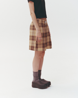 Plaid Boxer Shorts Beige