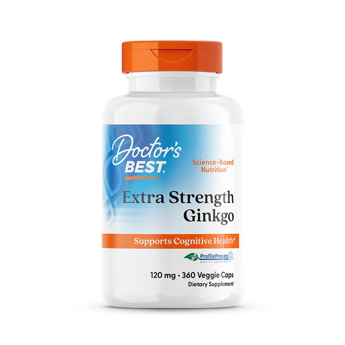 Гинкго с повышенной силой действия 120 мг, Extra Strength Ginkgo 120 mg, Doctor&#39;s best, 360 вегетарианских капсул