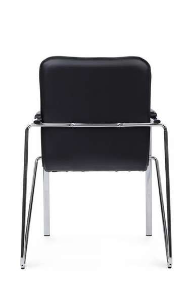 Стул Самба с пластиковыми подлокотниками SMB-03H Хром гальв. Черный
