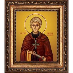 Павел Ксиропотамский преподобный. Икона на холсте.