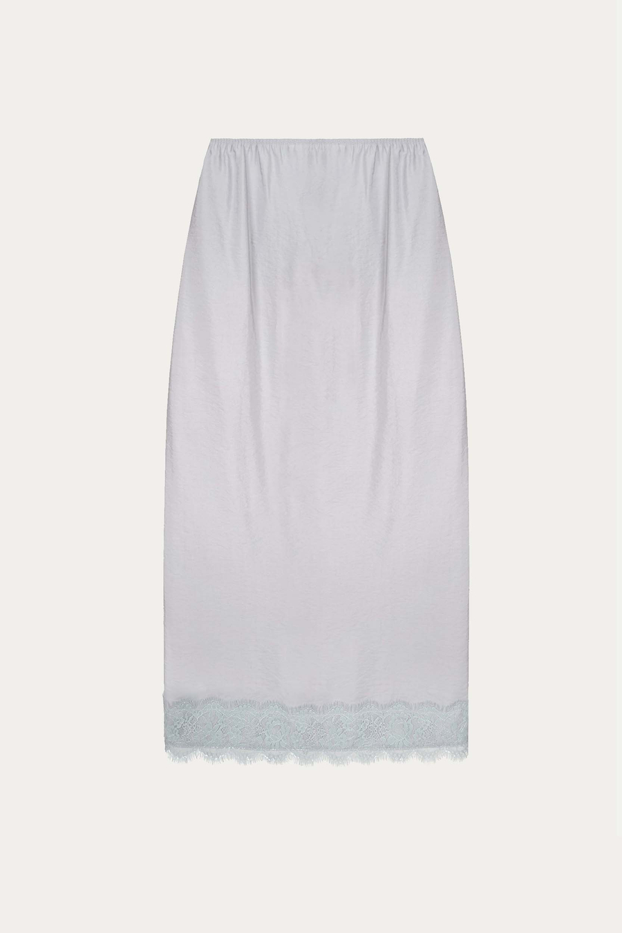 Подъюбник с кружевом серо-голубой