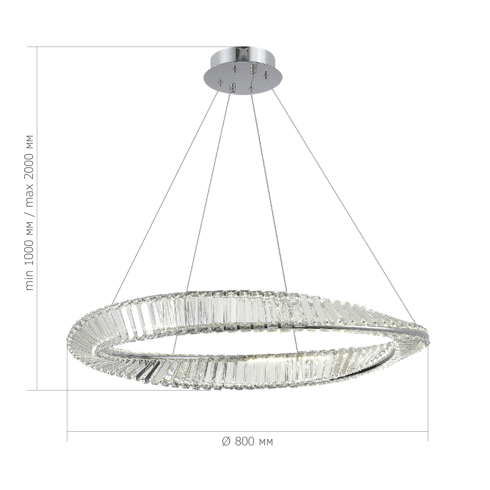SL6204.111.01 Светильник подвесной ST-Luce Хром/Прозрачный LED 1*45W 4000K RITORTO