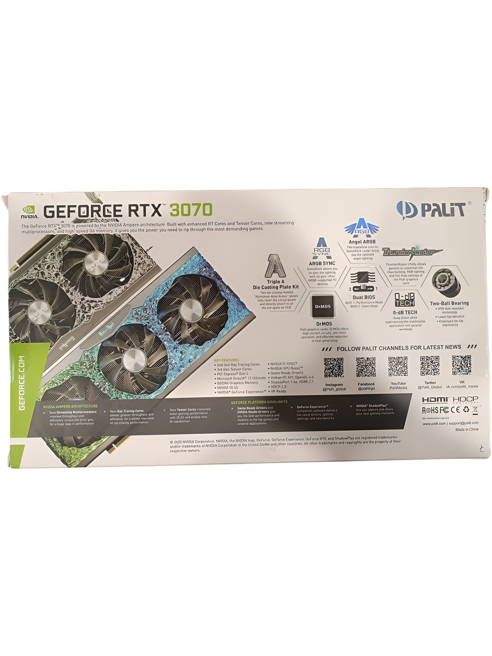 Видеокарта Palit GeForce RTX 3070 GameRock OC 8Gb