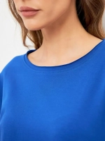 Лонгслив оверсайз с рукавом 3/4 синий