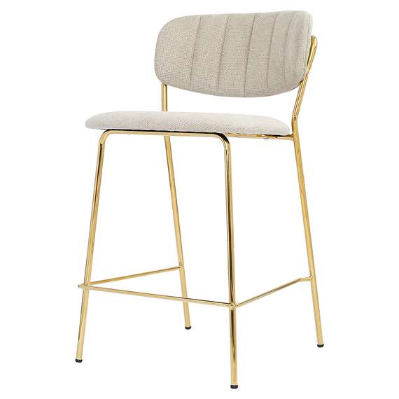 Полубарный стул Eirill, серый шенилл с золотыми ножками