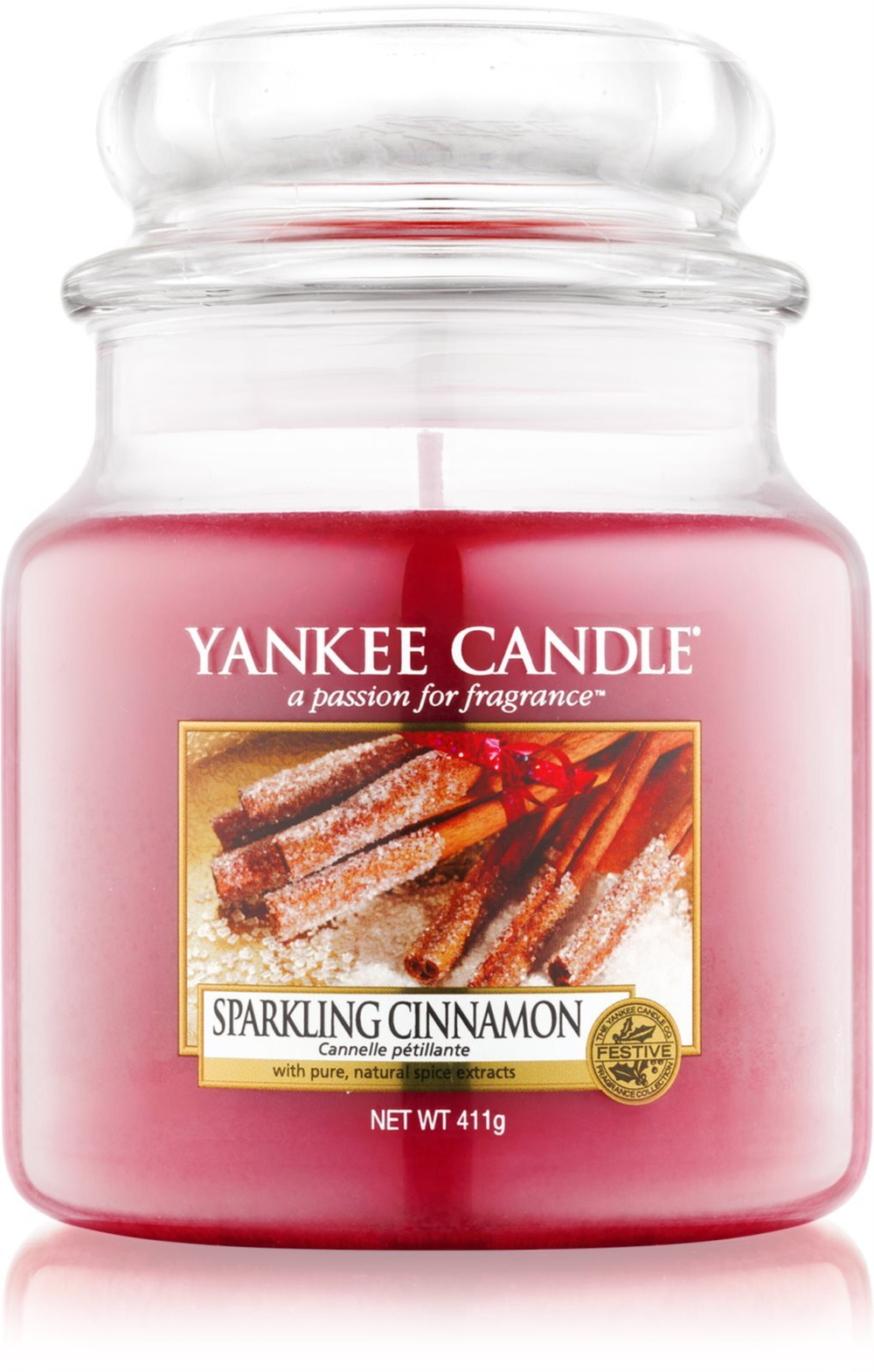 Yankee Candle Sparkling Cinnamon - ароматическая свеча /  Classic duża 411  g  / GTIN 5038580003048