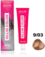 OLLIN COLOR 9/03 блондин прозрачно-золотистый 100 мл Перманентная крем-краска для волос