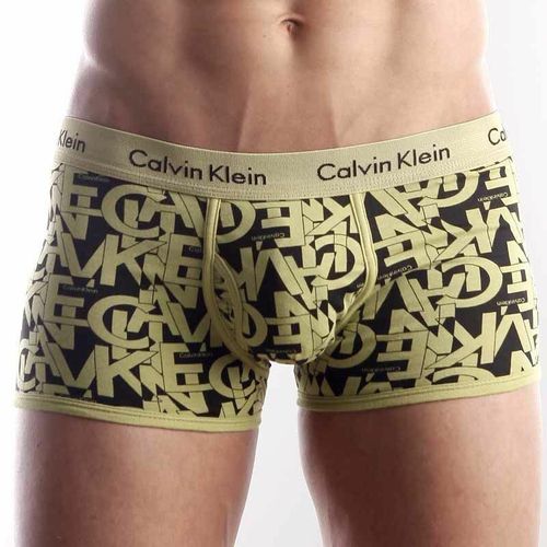 Мужские трусы хипсы желтые Calvin Klein 365 print  Mustard Letters