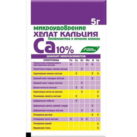 ХЕЛАТ КАЛЬЦИЯ 10% микроудобрение 5гр. БУЙ